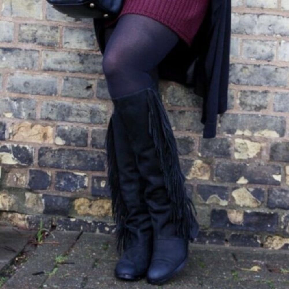 Sam Edelman Josephine Tall Fringe Riding Boots 5